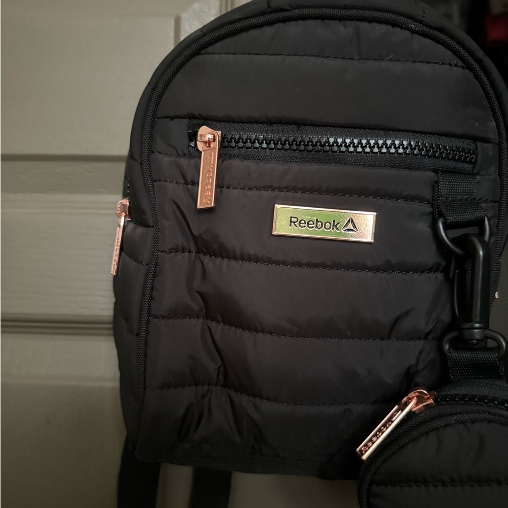 Reebok black mini backpack purse